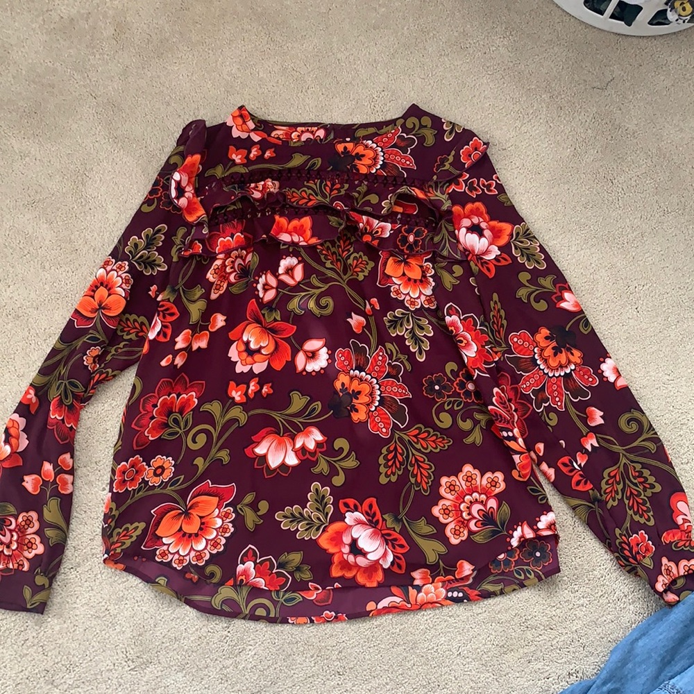 Loft Retro Floral Blouse